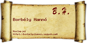 Borbély Hannó névjegykártya