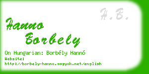 hanno borbely business card